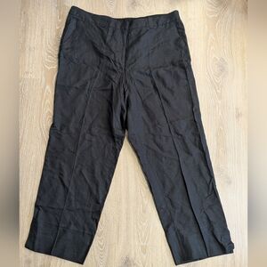 Laura Plus Black‎ Linen Blend Wide Leg Dress Pants Women's 22